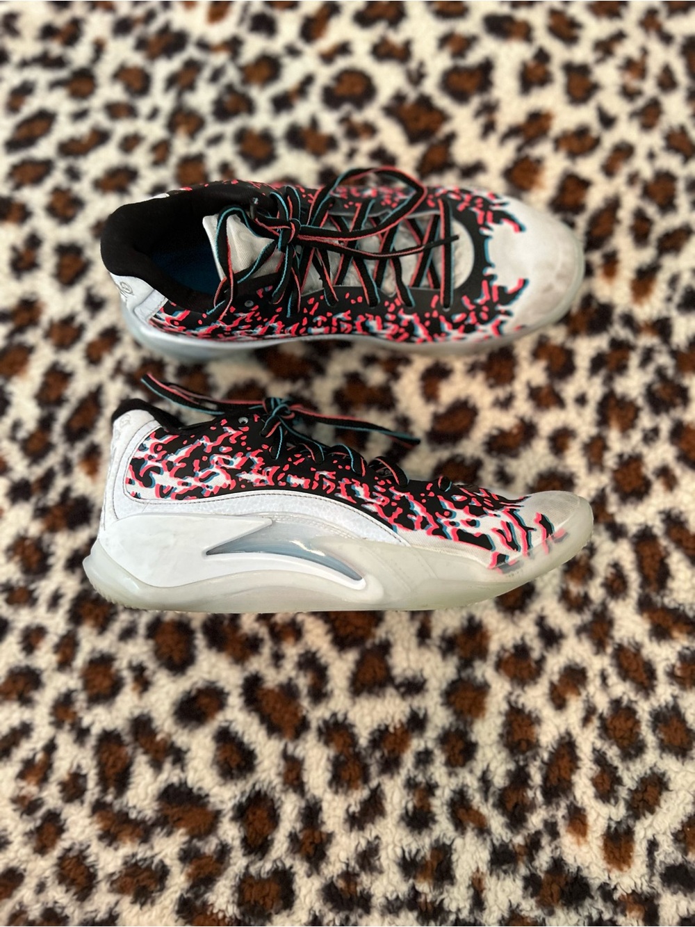 Jordan Kids Sneakers in White, Black, pink, & blue